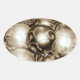 "Bronze Sparkle"-Stickers Ovale Sticker