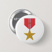 Bronze Star met V Ronde Button 5,7 Cm (Voorkant /achterkant)