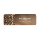 Bronze Stars & Elegant Bokeh Lights Uitnodiging Etiket (Voorkant)