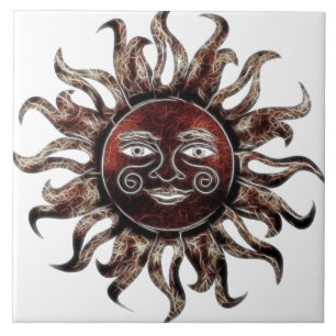Bronze Sun Fractal Tegeltje