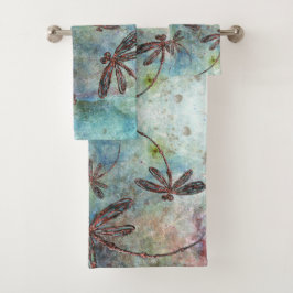 Bronze Tipped Dragonflies Magical Sky Bad Handdoek