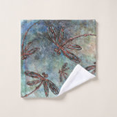 Bronze Tipped Dragonflies Magical Sky Bad Handdoek (Wasdoekje)