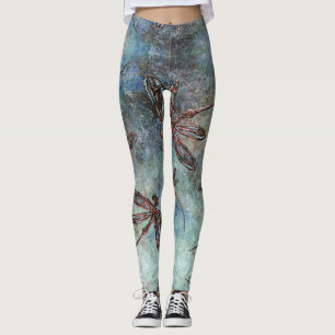 Bronze Tipped Dragonflies op een magische hemel Leggings