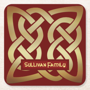 Bronze Tone Celtic Knot Vierkante Kartonnen Onderzetter