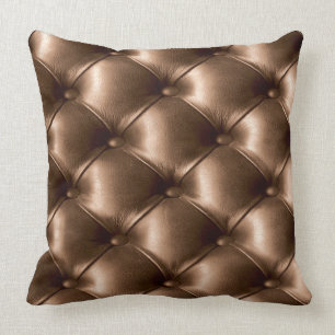 Bronze Tufed Leather Print Pillow Kussen
