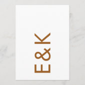 Bronze Ultra Modern Monogram Desert Terracotta Kaart (Achterkant)