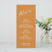 Bronze Wedding Flat Menu Kaart (Staand voorkant)
