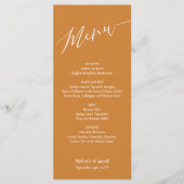 Bronze Wedding Flat Menu Kaart (Voorkant)