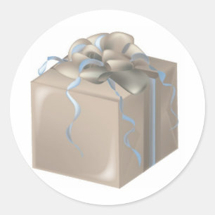 Bronze Wedding Present with Bow Ronde Sticker