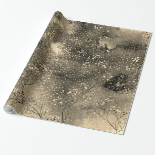  Bronze Winter Dusk Sky Gold Berries & Snowfall Cadeaupapier