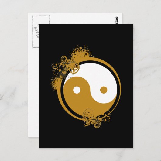Bronze Yin Yang Briefkaart (Voorkant / Achterkant)