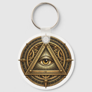 Bronzen Astrolabe Oog Sleutelhanger