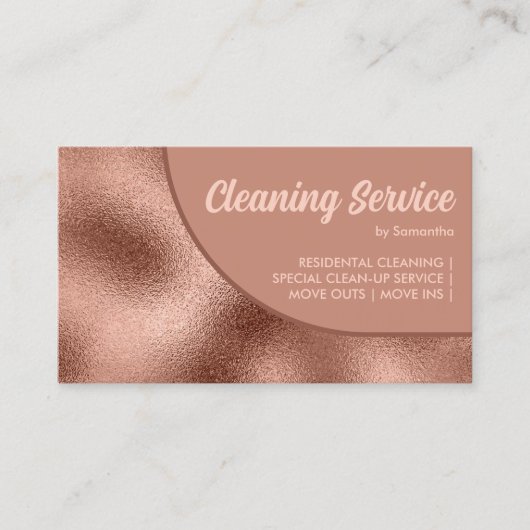 Bronzen Beige Krachtig Eenvoudig Elegant Visitekaartje (Voorkant)