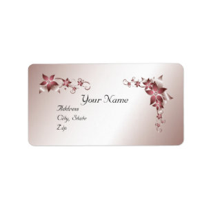 Bronzen Bloemen Wedding Avery Label