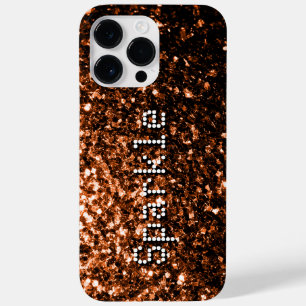 Bronzen bruine koperen nepschitteringen glinsterin Case-Mate iPhone 14 pro max hoesje