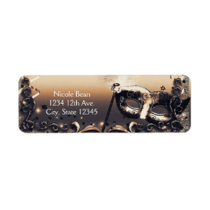 Bronzen & Crème Maskerade Masker Elegant Bal Feest Etiket