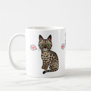 Bronzen Egyptische Mau Kat Cute Cartoon Tekening Koffiemok