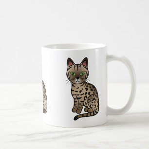 Bronzen Egyptische Mau Kat Lieve Cartoon Tekening Koffiemok