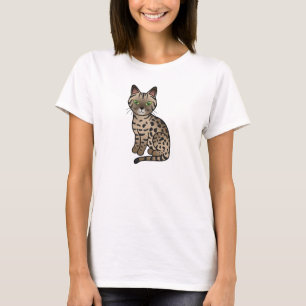 Bronzen Egyptische Mau Kat Lieve Cartoon Tekening T-shirt