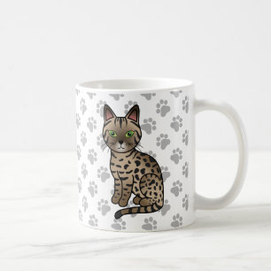 Bronzen Egyptische Mau Lieve Cartoonkat Illustrati Koffiemok