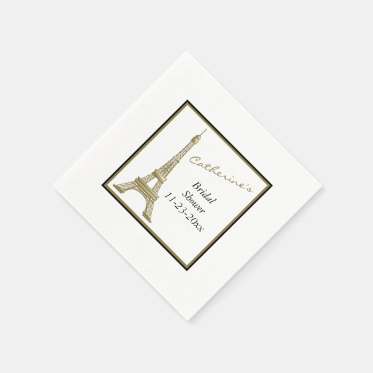 Bronzen Eiffeltoren Parijs Frankrijk Vrijgezellenf Servetten (Hoek)