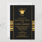 Bronzen en Gouden Gradiënt op Black Graduation Par Kaart (Voorkant)