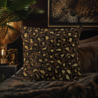 Bronzen en gouden luipaardprint dierenpatroon kussen