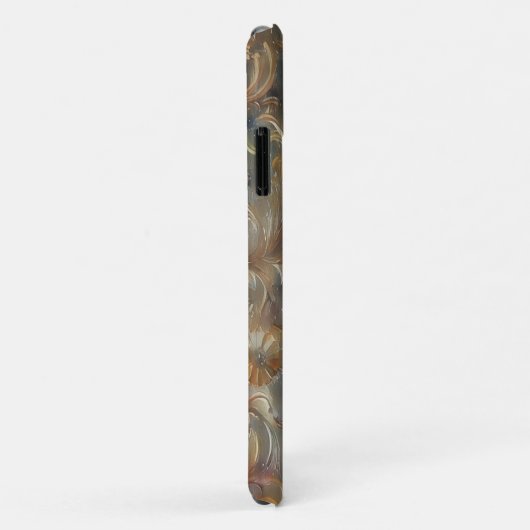 Bronzen en Grijze Bloemen Kunst Telefoonhoes Case-Mate iPhone Case (Achterkant/rechts)