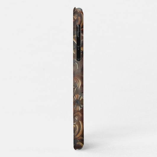 Bronzen en Grijze Bloemen Kunst Telefoonhoes Case-Mate iPhone Case (Achterkant/links)