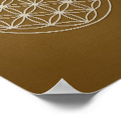 Bronzen en witte bloem van het leven poster (Hoek)