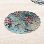 Bronzen getipte libellen op een sterrenhemel kartonnen onderzetters (Gekanteld)