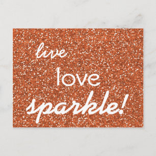 Bronzen glitter Live Love Sparkle Briefkaart