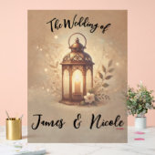 Bronzen Gloeiende Lantaarn Rustieke Trouwbord Acryl Bord (Huwelijk)