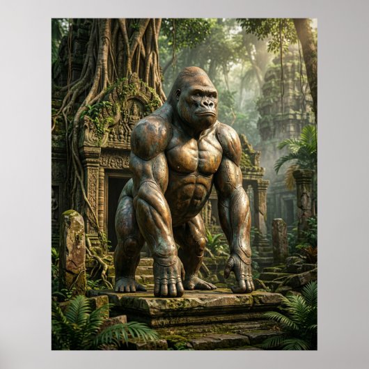 Bronzen Gorilla Tempel Poster (Voorkant)