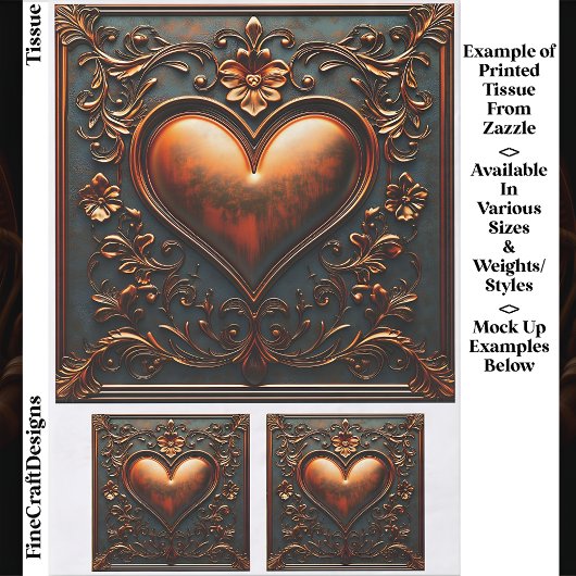  Bronzen Hartpaneel/Tegel EJ6 Decoupage Tissuepapier