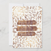 Bronzen Koper Gouden Folie Moderne Bruids Shower F Kaart (Achterkant)