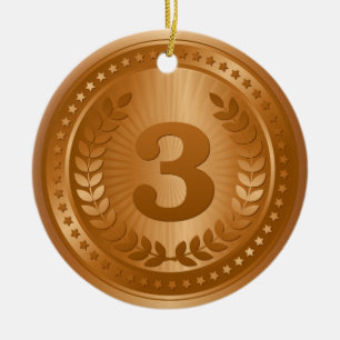 Bronzen medaille 3e plaats winnaar keramisch ornament