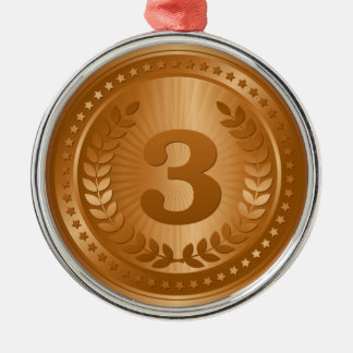 Bronzen medaille 3e plaats winnaar metalen ornament