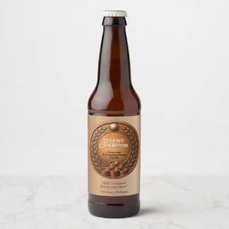 Bronzen Medaille Beer Pong Toernooi Kampioenschap Bier Etiket