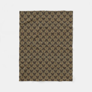 Bronzen Metallic Geometrische Damast Vliesdeken Fleece Deken