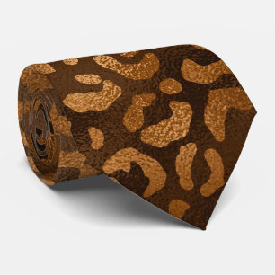 Bronzen Metallic Luipaardprint Stropdas