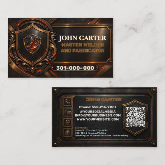 Bronzen metalwerk met aangepaste QR-code en logo Visitekaartje