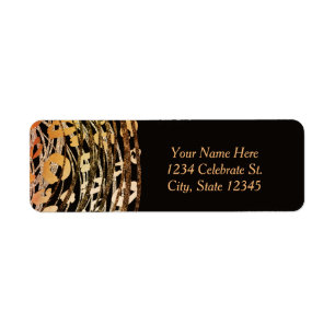 Bronzen Oranje Cheetah Exotische Feest Uitnodiging Etiket