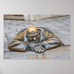 Bronzen standbeeld van rioolarbeider, Bratislava, Poster