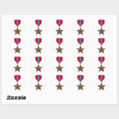 Bronzen ster Medaille Ronde Sticker (Vel)