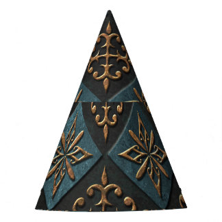 Bronzen textuur met snijpatroon. feesthoedjes