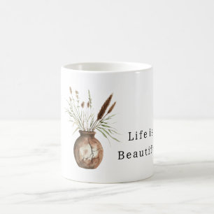Bronzen Vaas Planten Koffiemok
