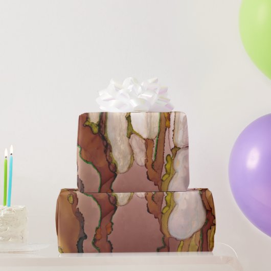 Bronzen verbeelding alcohol inkt print cadeaupapier (Feestgeschenken)