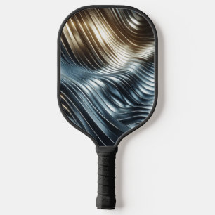 Bronzen Zilveren Metallic Waves Pickleball Paddle