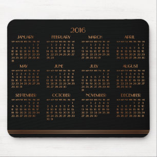 Bronzen zwart Art Deco kalender 2016 muismat